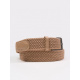 Плетеный ремень-резинка светло-коричневого цвета