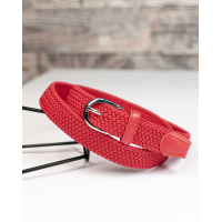 Красный плетеный тонкий ремень-резинка