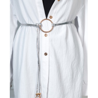 Серебряный пояс с декоративными кольцами