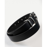 Черный классический ремень с прямоугольной пряжкой