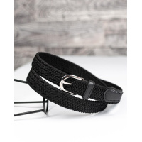 Черный плетеный тонкий ремень-резинка