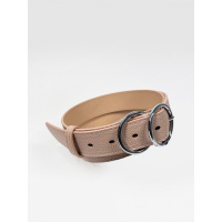 Светло-бежевый ремень из эко-кожи с тиснением флотар