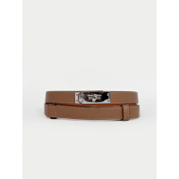 Темно-бежевый регулируемый пояс с серебряным замочком