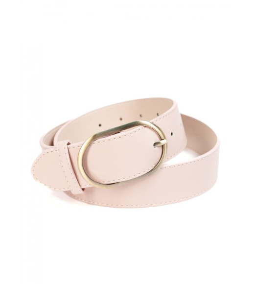 Широкий розовый ремень с овальной пряжкой
