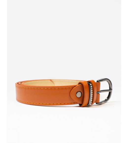 Светло-коричневый ремень со стразами