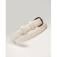 Белый классический ремень из эко-кожи