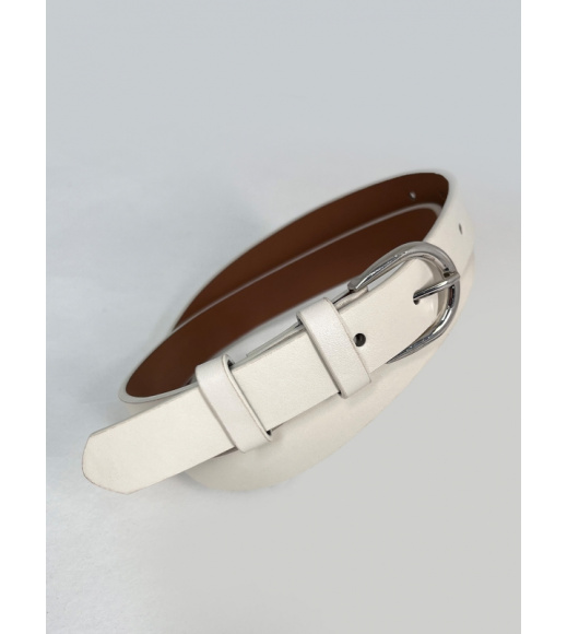 Классический ремень из молочной эко-кожи