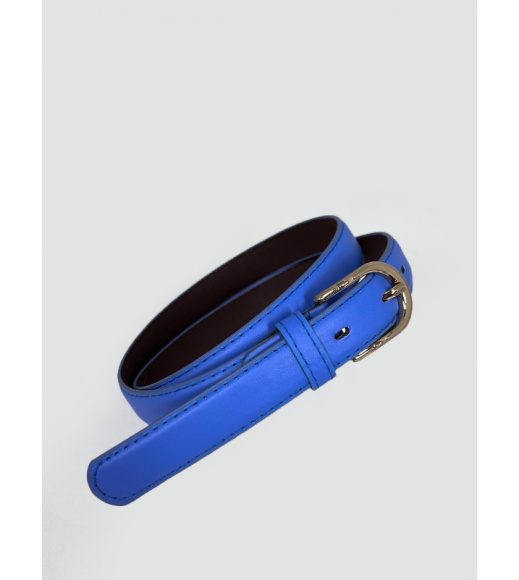 Ярко-голубой ремень из эко-кожи