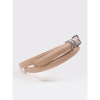 Тонкий ремень из светло-бежевой эко-кожи