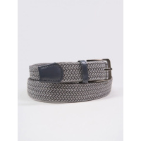 Серо-белый плетеный широкий ремень-резинка