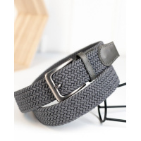 Серый плетеный широкий ремень-резинка