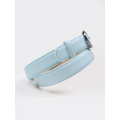 Светло-голубой классический ремень из эко-кожи