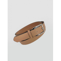 Классический ремень из бежевой эко-кожи