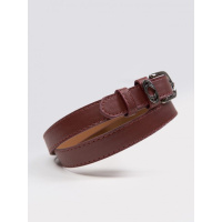 Ремень из коричневой эко-кожи с декором на пряжке
