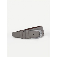 Серый ремень из эко-кожи с тиснением флотар