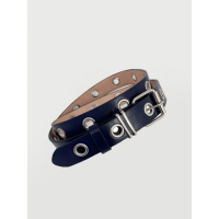 Ремень темно-синего цвета с люверсами