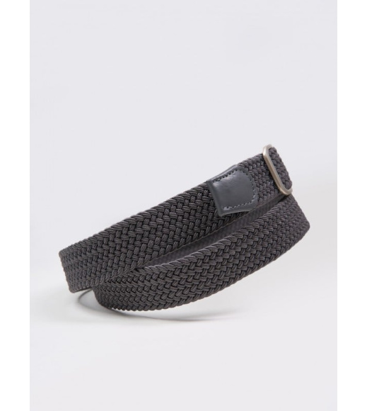 Серый плетеный ремень-резинка