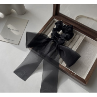 Резинка-бант черного цвета из органзы