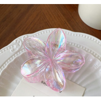 Розовый крабик-цветок с перламутром