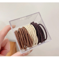 Комплект из 50 плетеных резинок бежевого и коричневого цветов