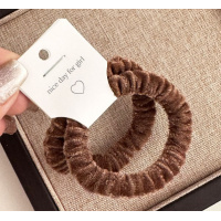 Набор из двух коричневых меховых резинок