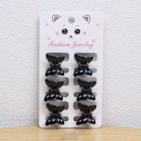 Набор из 6 черных крабиков-бабочек