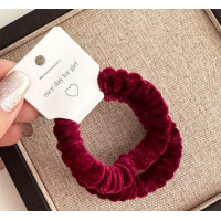 Набор из двух бордовых меховых резинок