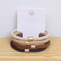 Коричнево-бежевый набор из 4 резинок для волос