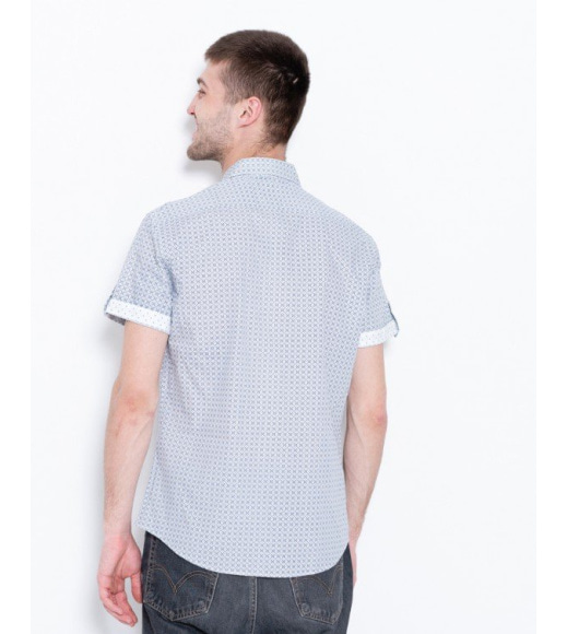 Рубашка серого цвета с геометрическим орнаментом