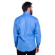 Синяя мужская рубашка из полированного хлопка