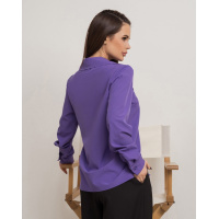 Фиолетовая однотонная рубашка с карманом