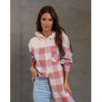 Комбинированная рубашка с клетчатой байковой вставкой