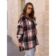 Клетчатая шерстяная рубашка с капюшоном