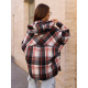 Клетчатая шерстяная рубашка с капюшоном