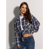 Хлопковая свободная рубашка в клетку