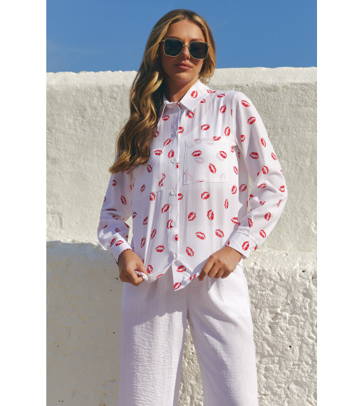 Белая женская рубашка Seventeen 2303.6393