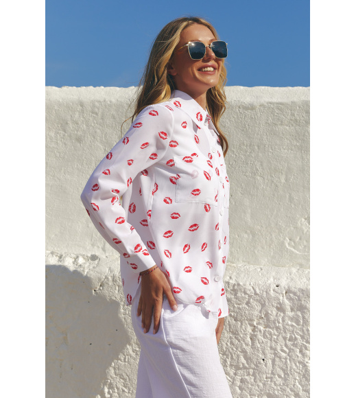 Белая женская рубашка Seventeen 2303.6393