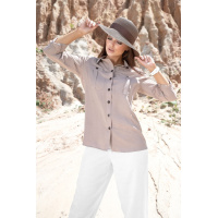 Кофейная женская коттоновая рубашка Seventeen 1387.4230