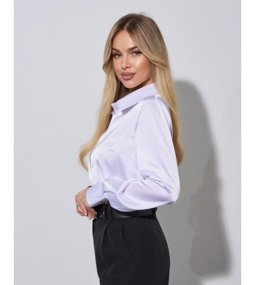 Классическая шелковая рубашка белого цвета