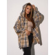 Шерстяная клетчатая рубашка бежевого цвета с капюшоном