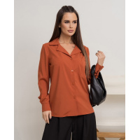 Терракотовая однотонная рубашка с карманом