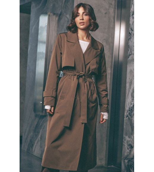 Коричневый женский тренч Seventeen 2246.6285