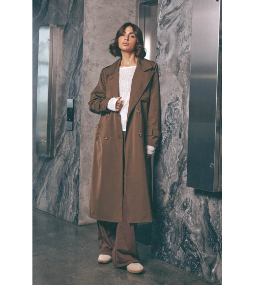 Коричневый женский тренч Seventeen 2246.6285