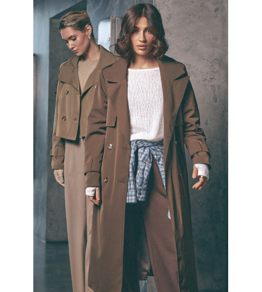 Коричневый женский тренч Seventeen 2246.6285