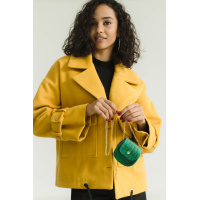 Горчичное укороченное женское пальто Seventeen 2141.5624