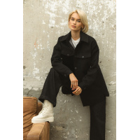 Черное женское пальто-рубашка Seventeen 2044.5334