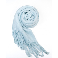 Шерстяной длинный шарф голубого цвета