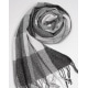 Серый клетчатый шарф-палантин из кашемира