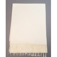 Молочный шарф-палантин из однотонного кашемира