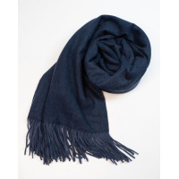 Кашемировый шарф палантин темно-синего цвета